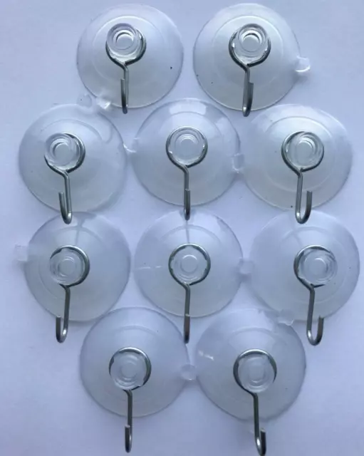 10er Set Saugnapf Ø40mm Saugnäpfe mit Metallhaken Haftsauger Saughaken Wandhaken