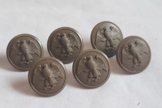 Lot Of 6 Us Army Tan Ww2 Wac Womens Army Corps 7/8" Uniform Buttons