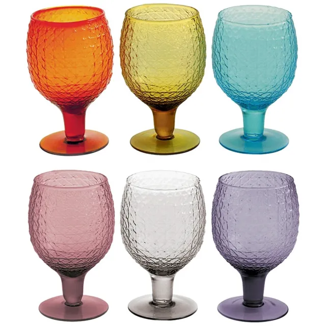 Villa D’este Home Tivoli Set Bicchieri Calici Vino Colori Assortiti 6 Pz Vetro