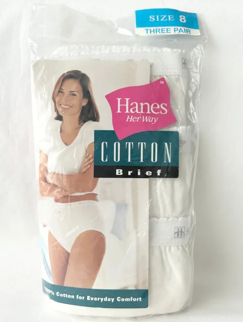 Vintage Hanes Her Way Underwear Womens Sz 6 White Soft Cotton