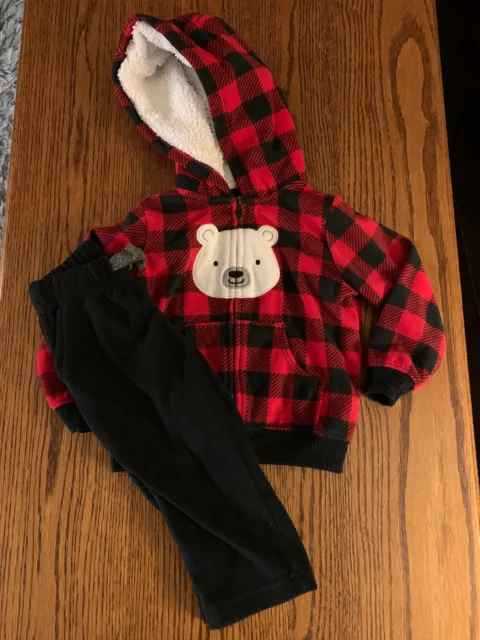 Carters Baby Boy Buffalo Plaid Outfit Size 12 Months