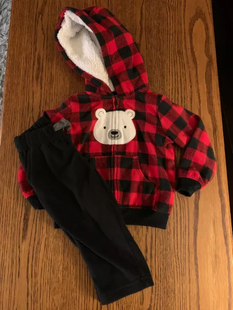 Carters Baby Boy Buffalo Plaid Outfit Size 12 Months