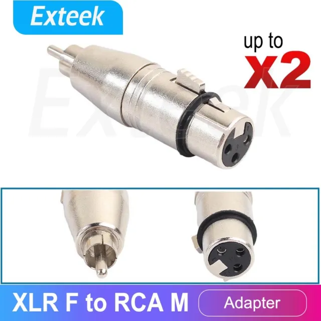 XLR Y Cable, One XLR Female to Dual RCA Male Pugs 1 ft. Long