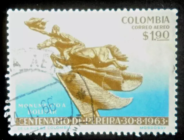 Colombia - Colombie - 1963 Air Mail 1.90 $ Centenary city of Pereira used (120)
