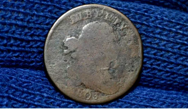 1803 HALF CENT ** C4 ** R4 ** 11 Berries ** G Details ** Very Rare Variety