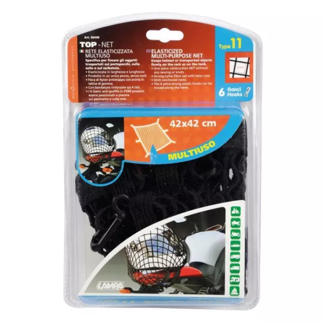 Rete Elastica 42x42 Cm Nera Ns-11 Lampa 90498 - GARANZIA ITALIA