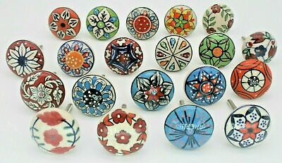 Lot of 10 colorful Ceramic Cabinet Knobs Pulls Drawer Door Handles Hand Painted