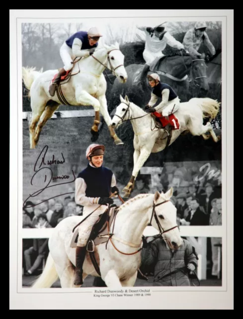 Richard Dunwoody And Desert Orchid Hand Signed Horse Racing 12x16 Photograph