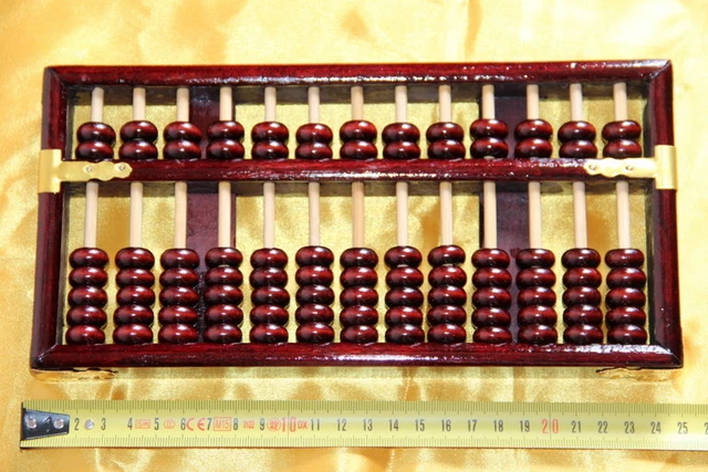 Boulier Chinois 13 tiges-Suanpan-Chinese Abacus-Abakus-Abaco-rouge