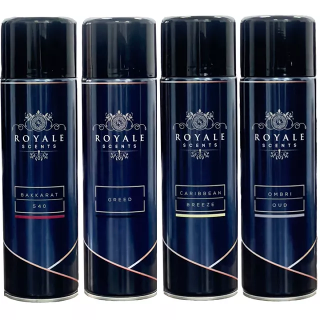 4x 500ml Royale Scents Turbojet Air Freshener Sanitiser Variety Pack Sovereign