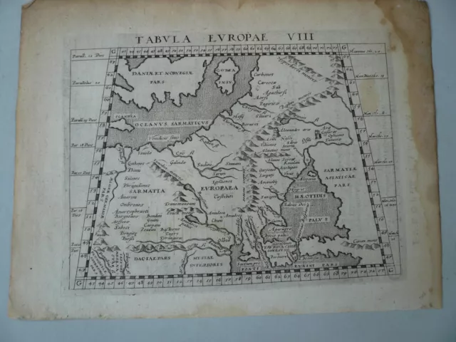 Tabula Europae VIII, Mercator/Ptolemaeus, anno 1580, map Mercator