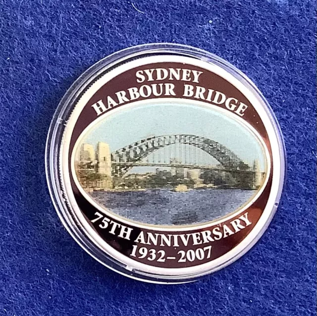 2007 Holographic $1 QEII Sydney Harbour Bridge 75th Anniversary 1oz 999 silver