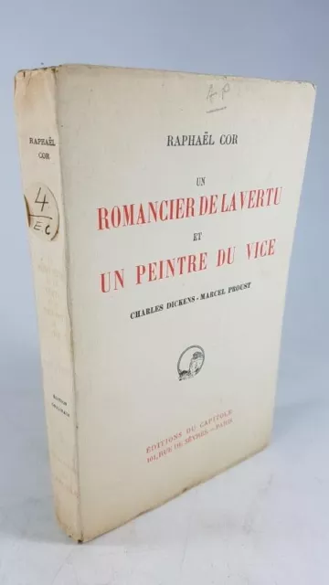 Raphaël Cor, Un romancier de la vertu et un peintre du vice, EDITION ORIGINALE