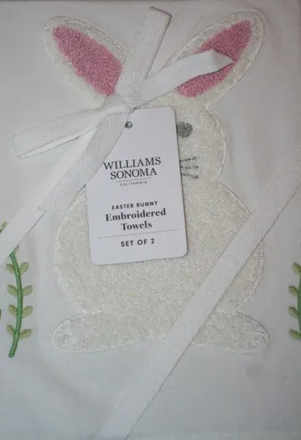 "Juego de toallas bordadas Williams-Sonoma conejo de Pascua de 2 20"" X 30"