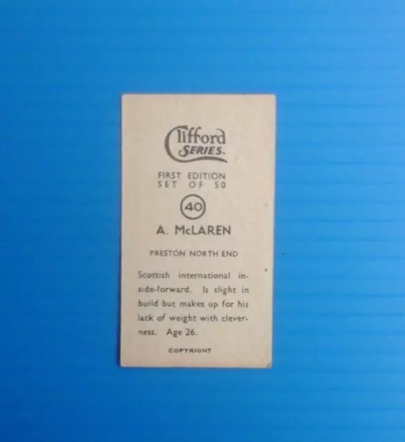Clifford-Footballers 1950-#40-Preston - A Mclaren 2
