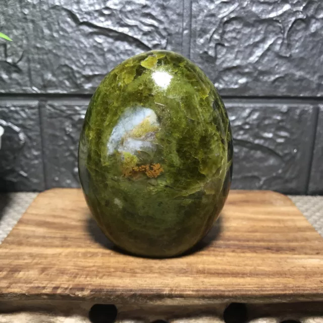 314g Natural green opal palmstone crystal quartz  energy treatment stone gg04