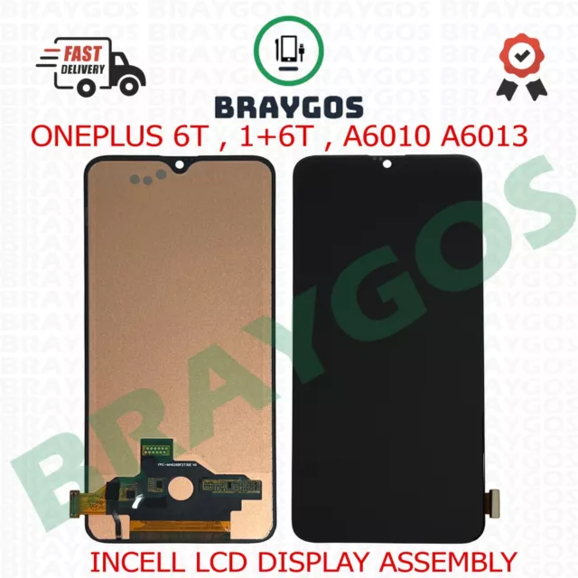 For OnePlus 6T 1+6T INCELL Touch Screen Digitizer LCD Display Assembly Black