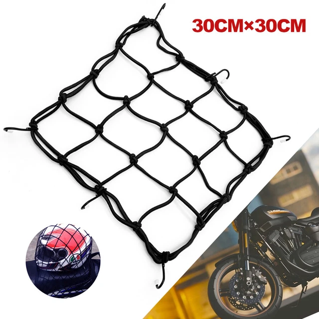 MOTORCYCLE HELMET CARGO Net Mesh Luggage Tie Down Durable Bungee Cord