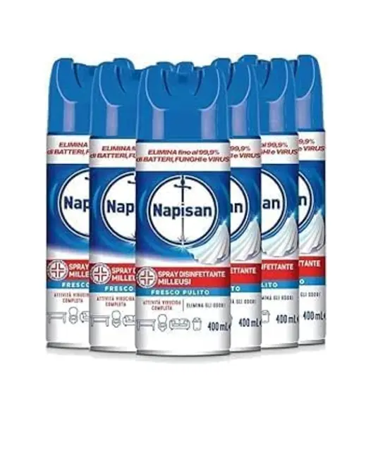 Napisan Spray Disinfettante Milleusi per Tessuti e Superfici CONFEZIONE 6x 400ml