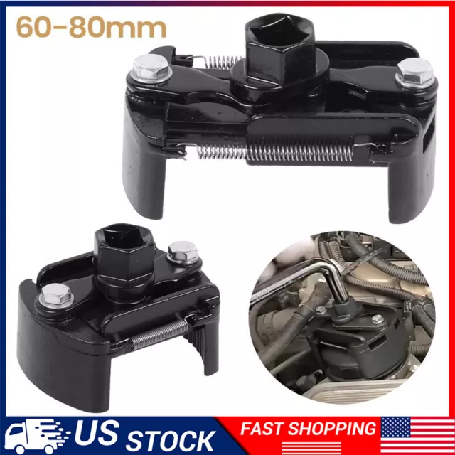 Auto Tool Adjustable Oil Filter Wrench Cup 1/2" Housing Spanner Remover 60-80mm