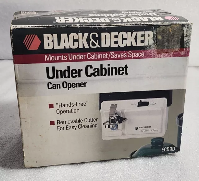 Vtg Black & Decker Spacemaker Under Cabinet Can Opener EC-59D Type 2 Mount  Black