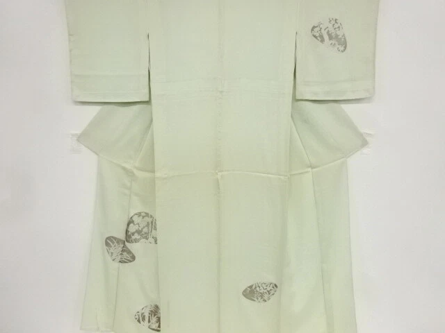 40059# Japanese Kimono / Antique Hitoe Kimono / Bamboo & Grapes