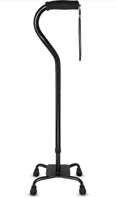 RMS Quad Cane - Adjustable Walking Cane with A Large Four-Pronged Base for Ex...