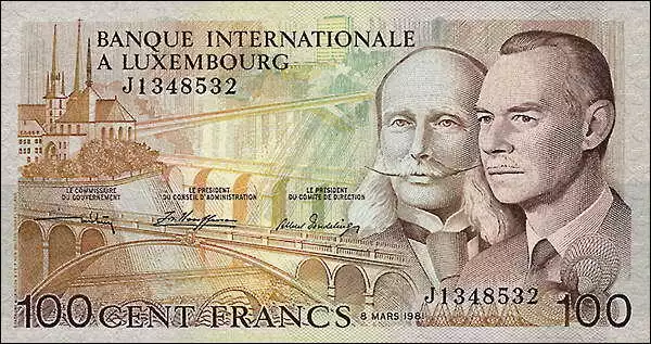 Luxemburg / Luxembourg P.14A 100 Francs 1981 (1) UNC