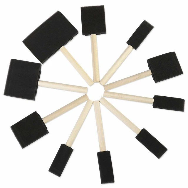 1X(Set Di Spugna Per Pittura Con Pennello In Schiuma Con Manico In Legno Di F9Q3 2