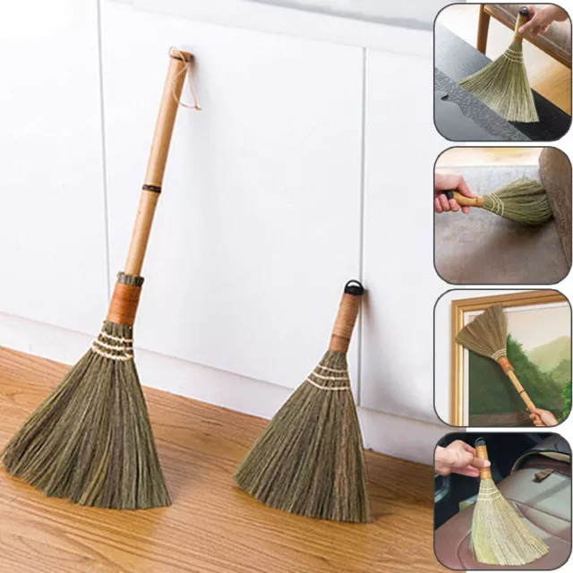 Japanese Short Handle Soft Bristle Broom Wood Floor Clean Sweeping Brush Dustpan