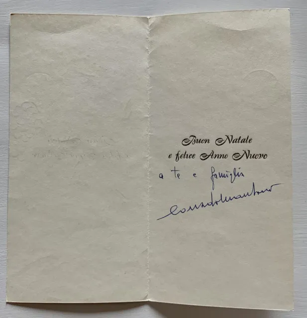 Firma Autografo Biglietto Auguri Da Corrado Mantoni - 1964