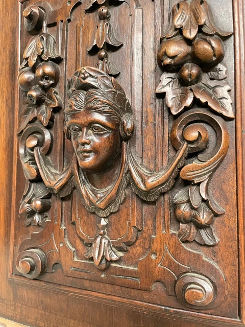 Stunning French Walnut Neo Renaissance Carved panel in wood