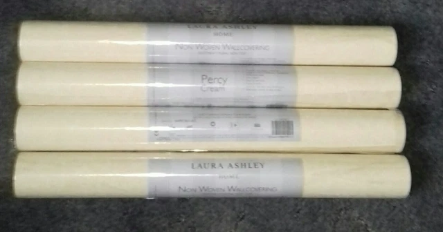 laura Ashley Percy Cream Wallpaper Same Batch x 4 joblot .