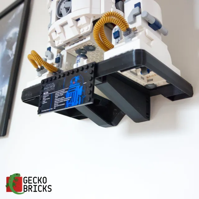 Gecko Bricks Wall Mount for LEGO Star Wars R2-D2 75308 / 10225 3