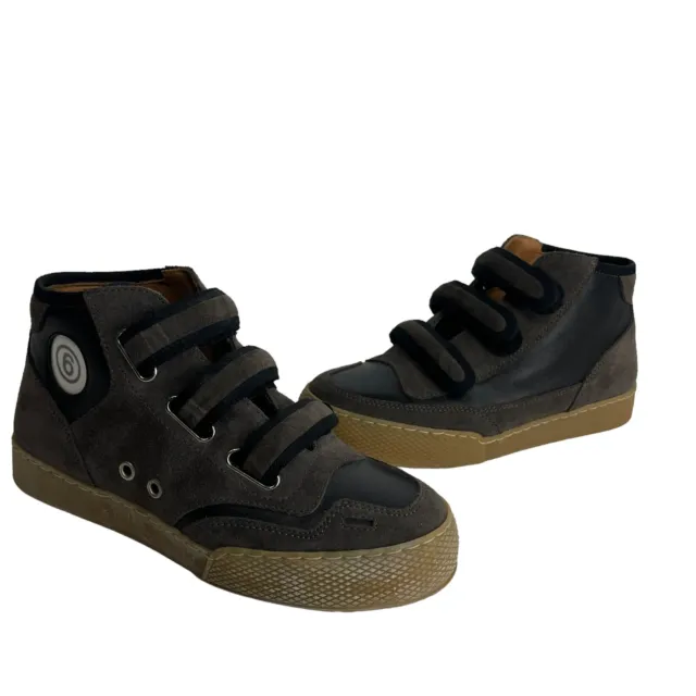 MM6 Maison Margiela Gray Black Leather sneakers Size 35 Tennis Shoes 2