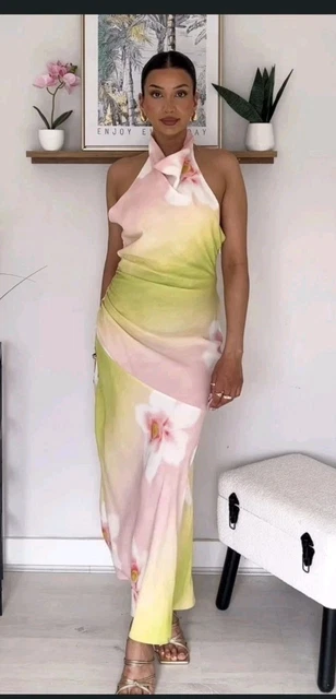 ZARA BLACK PINK Green Organza Print Floral dress SIZE M 8278 430 800 #D360  22.92 - PicClick UK