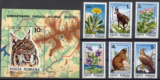 ROMANIA 1985 Fauna, Protected animals, Birds, Wild animals, MNH