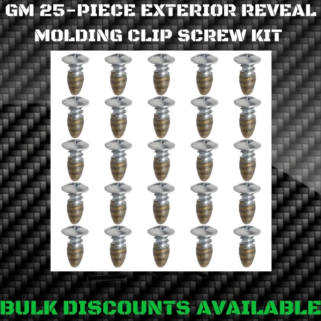1969-1988 GM G Body Front Rear Windshield Reveal Molding Clip Trim Screws OEM