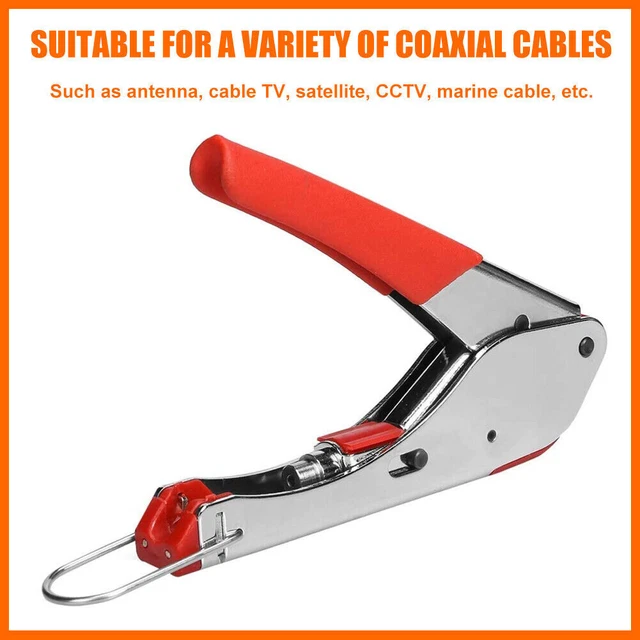 Coaxial Cable Wire Stripper RG6/RG59 Compression F Connector Crimping Pliers Kit