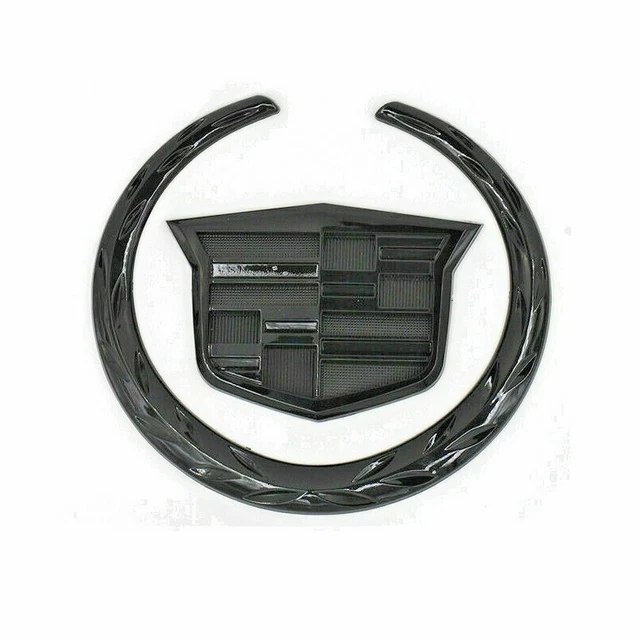 FOR CADILLAC FRONT Grille 6" Emblem Hood Badge Logo Black Color Symbol