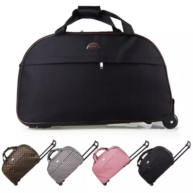 Duffle Bag 24" Rolling Wheeled Trolley Bag Tote Carry On Luggage Travel Suitcase
