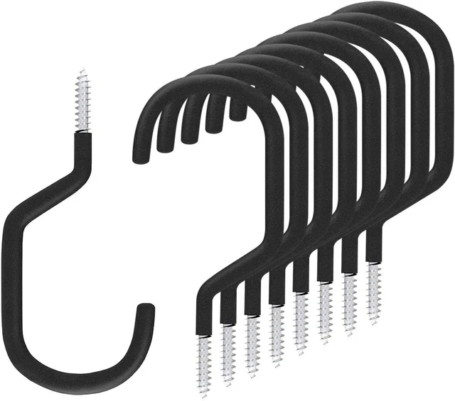8 Pack Large Bike Hooks, Screw-in Ceiling Hooks for Garage, Bike Storage Hanger