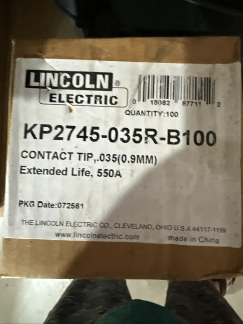 Lincoln Electric KP2745-035R-B100 Copper Plus® Contact Tip 550A .035 in (0.9 mm)