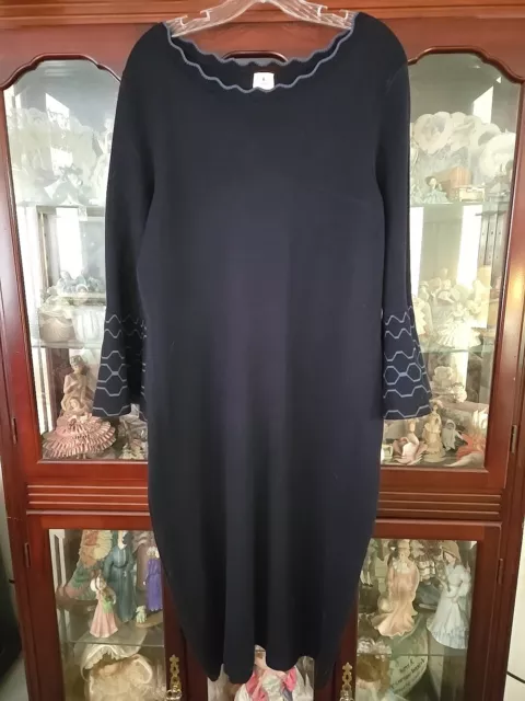 Dressbarn Navy Blue Knit Bodycon With Bell sleeve dress size XL