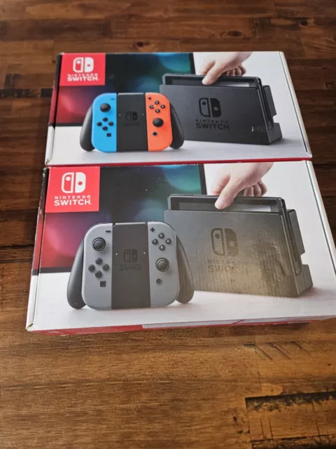 Lot of 2 - Nintendo Switch Neon Joy Con & Gray Joy Con Console Box - BOX ONLY