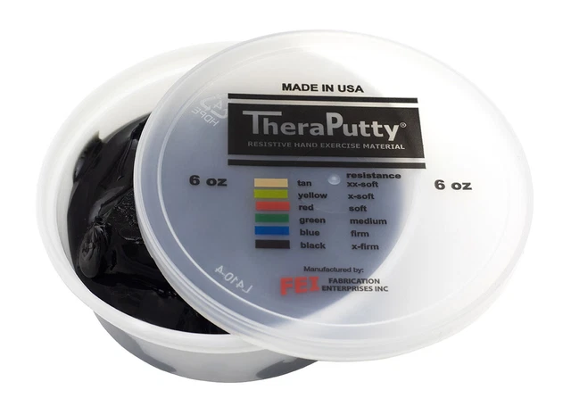 Cando Theraputty Standard Hand Exercise Putty - 6 oz - Black - X-firm