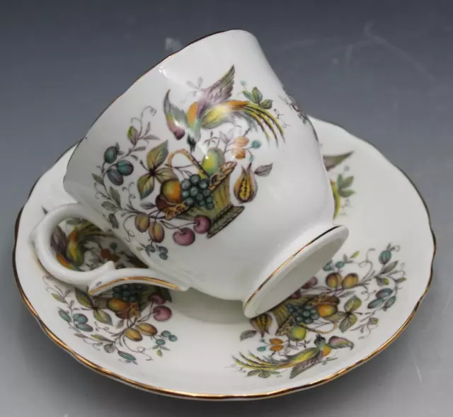 Vintage Crown Staffordshire Fine Bone China Teacup & Saucer Bird of Paradise