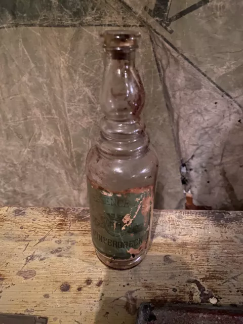 Wintergreen Antique Glass Label Apothecary Drug Store Medicine Bottle Country