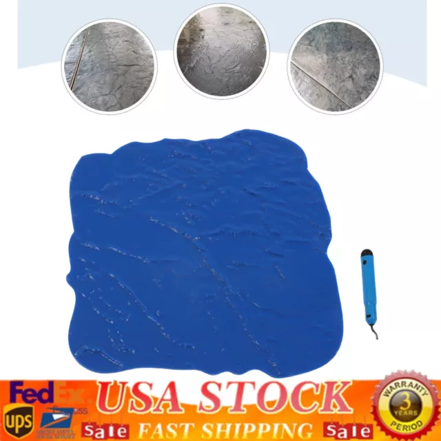 Slate Seamless Concrete Cement Texture Imprint Stamp Skin Mat 18" X 18" Blue