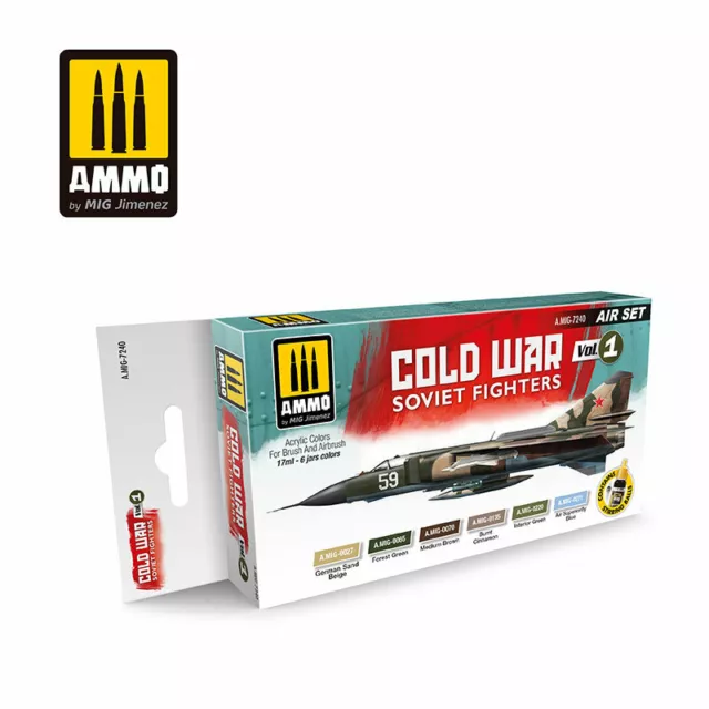 AMMO by Mig Jimenez Acrylic Paint Set Cold War Vol. 1 Soviet Fighters (17ml x6)